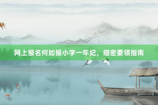 网上报名何如报小学一年纪，细密要领指南