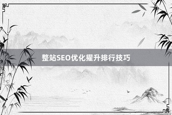 整站SEO优化擢升排行技巧